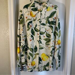 Express Citrus Leaf Print Shirt